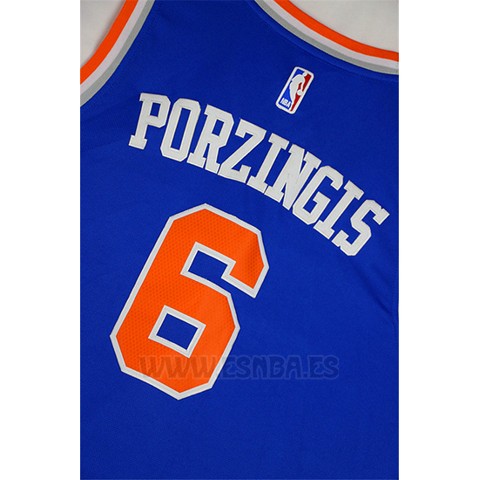 Camiseta New York Knicks Kristaps Porzingis #6 Azul